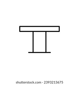 Table Vector Symbol for Adverts. Suitable for books, stores, shops. Editable stroke in minimalistic outline style. Symbol for design 