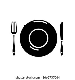Table ware black icon, concept illustration, vector flat symbol, glyph sign.