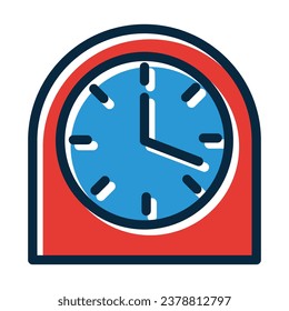 Table Watch Vector Thick Line Filled Dark Colors Icons For Personal And Commercial Use.
