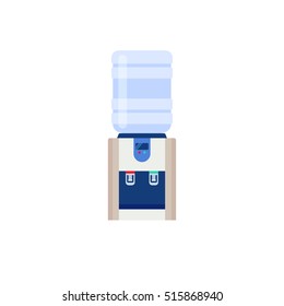 Table water cooler and bottle. Modern flat illustration isolated on white background