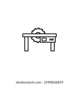 Table Wood Cutter vector line icon icons design