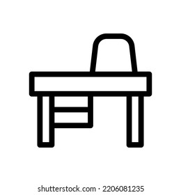 table wooden line icon illustration vector graphic
