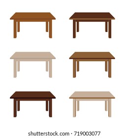 table wooden set illustration in colorful