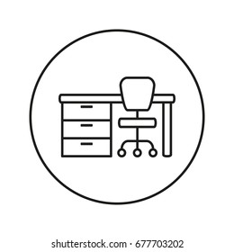 Table. Workplace. Vector illustration.