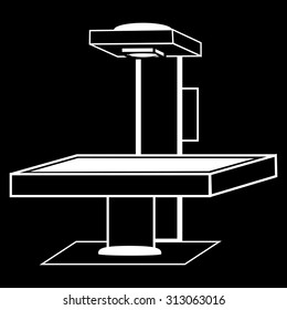 Table x-ray medical technology black white silhouette graphics