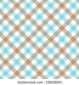 Tablecloth diagonal light blue and brown stripes