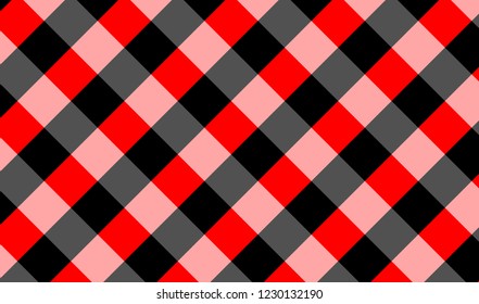 Tablecloth gingham pattern for plaid,background,tablecloths for textile articles,red and black cell,vector illustration.EPS-10.
