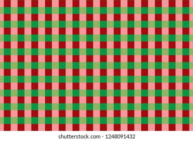 Tablecloth gingham pattern for plaid,background,tablecloths for textile articles,red and green cell,vector illustration.EPS-10.