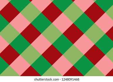 Tablecloth gingham pattern for plaid,background,tablecloths for textile articles,red and green cell,vector illustration.EPS-10.