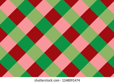 Tablecloth gingham pattern for plaid,background,tablecloths for textile articles,red and green cell,vector illustration.EPS-10.