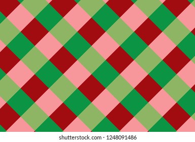 Tablecloth gingham pattern for plaid,background,tablecloths for textile articles,red and green cell,vector illustration.EPS-10.