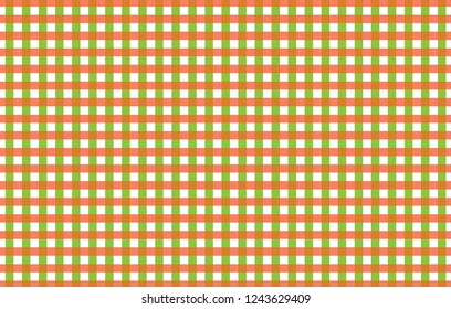 Tablecloth gingham pattern for plaid,light orange and green background,tablecloths for textile articles,red and white cell,vector illustration.EPS-10.