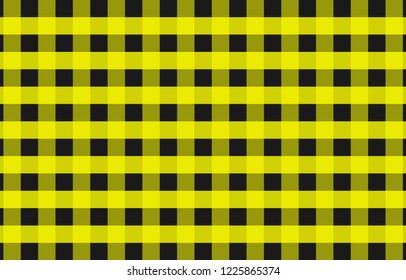 Tablecloth gingham pattern for plaid,yellow and black background,tablecloths for textile articles, cell,vector illustration.EPS-10.