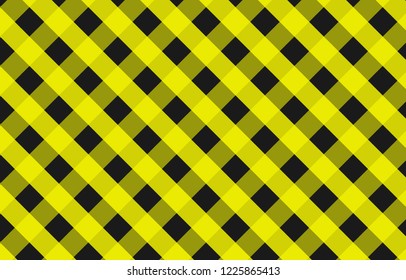 Tablecloth gingham pattern for plaid,yellow and black background,tablecloths for textile articles, cell,vector illustration.EPS-10.