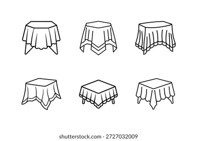 Icono de mantel Ilustración vectorial de arte de línea
