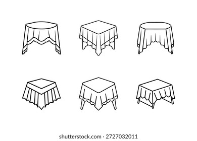 Icono de mantel Ilustración vectorial de arte de línea
