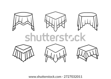 tablecloth icon line art vector illustration