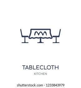 tablecloth icon. tablecloth linear symbol design from Kitchen collection. Simple outline element vector illustration on white background