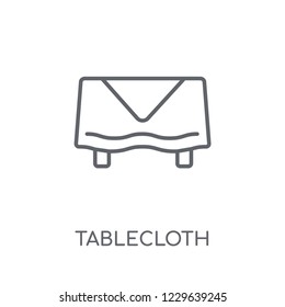 tablecloth linear icon. Modern outline tablecloth logo concept on white background from kitchen collection. Suitable for use on web apps, mobile apps and print media.