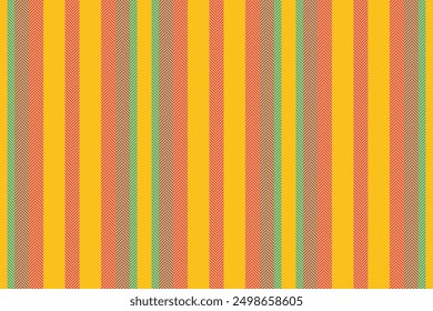 Tablecloth lines fabric texture, popular textile pattern seamless. Short vertical background vector stripe in sunglow and bright colors palette.