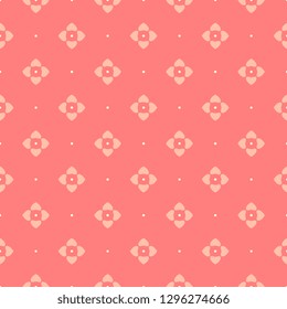 Tablecloth pattern blush pink floral allover motif. Print block for kitchen accessories, interior textile, linen, chintz fabric, flannel blanket, plaid. Simple geometric small hearts flowers ornament.