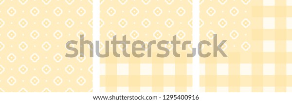 Tablecloth Pattern Peach Yellow White Colors Royalty Free Stock