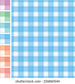 Tablecloth pattern with seven different colors. Eps 8
