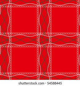 Tablecloth seamless on red background - vector illustration. You can use it to fill your own background.