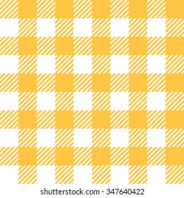 Tablecloth in yellow with Checkered design. Pattern Texture Illustration. Vector Looped Background.