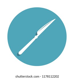 table-knife icon in badge style. One of kitchen tools collection icon can be used for UI, UX