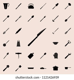 table-knife icon. Detailed set of kitchen tools icons. Premium quality graphic design sign. One of the collection icons for websites, web design, mobile app on colored background