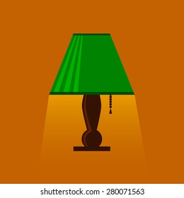 table-lamp, desk lamp,  reading-lamp with light,  flat style vector illustration, eps10