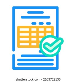 tables or audit compliance color icon vector. tables or audit compliance sign. isolated symbol illustration