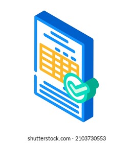 tables or audit compliance isometric icon vector. tables or audit compliance sign. isolated symbol illustration