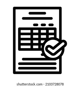 tables or audit compliance line icon vector. tables or audit compliance sign. isolated contour symbol black illustration