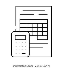 tables business manager line icon vector. tables business manager sign. isolated contour symbol black illustration
