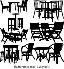  tables and chairs collection - vector