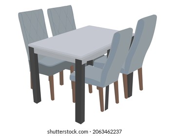 Tables and chairs in the house