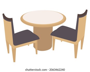 Tables and chairs in the house