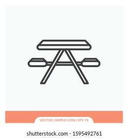 Tables and chairs Icon Vector Illustration