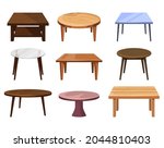 Tables furniture of wood, interior wooden desks