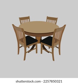 Tables furniture of wood, interior wooden desks.Tables and chairs on white background.tables on the background white.Dining table with chairs on white background.Table isolated in white background.