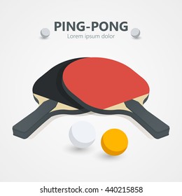 Tables rackets in 3D style. Vector illustration