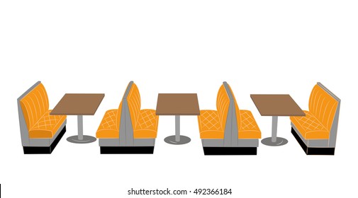 tables and sofas for a restaurant or cafe. vector illustration