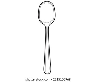 Tablespoon made of stainless steel in isolate on a white background. Kitchen dishes.