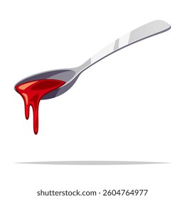 Tablespoon with syrup vector isolated illustration