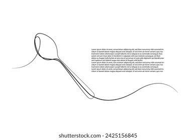 tablespoon vector line art drawing.continuous line vector illustration
