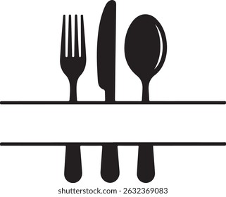 Tablespoon,Table knife,Fork And Plate Dinner Set Vector Illustration