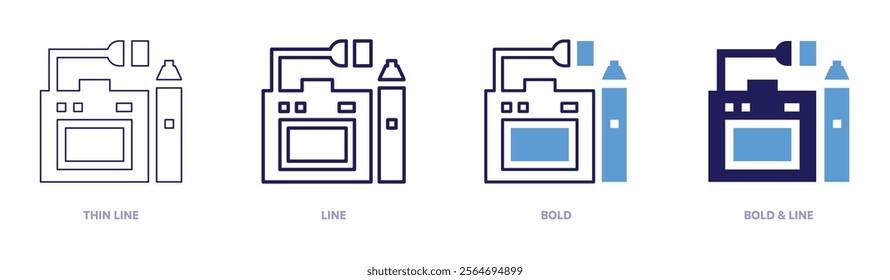 Tablet accessibility icon in 4 different styles. Thin Line, Line, Bold, and Bold Line. Duotone style. Editable stroke.