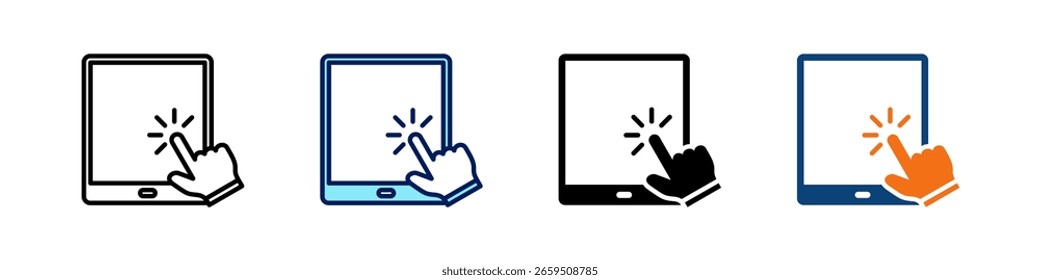 Tablet All In One Icon Multi Styles Vector Set